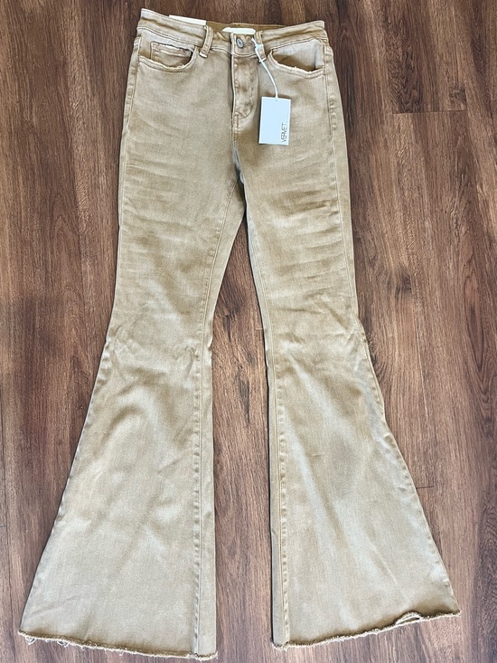 Vervet Denim - Bella High-Rise Tan Flare Jeans